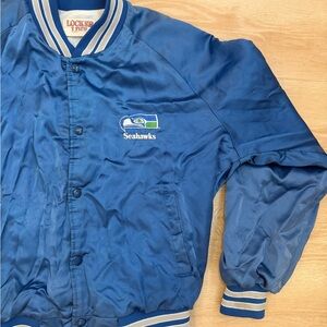 Vintage Seattle Seahawks Blue Satin Bomber Jacket by Locker Life